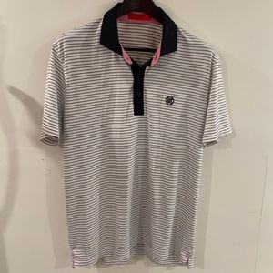 G/FORE Narrow Stripe Circle G's Golf Polo Tech Jersey Mens Large